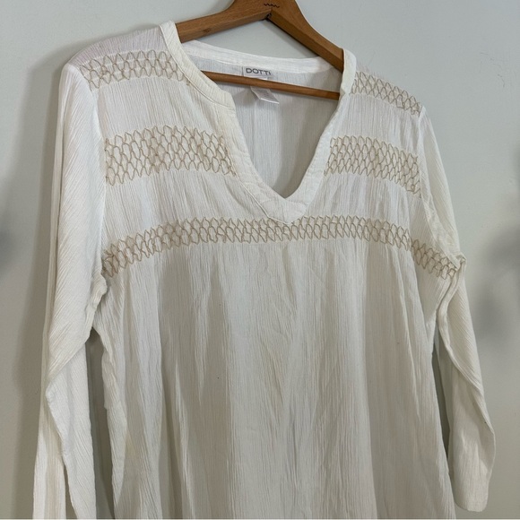 Dotti Gauze Boho Cotton Tunic Coverup Size Large - Picture 3 of 9